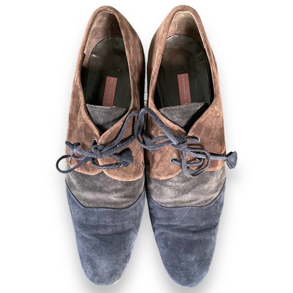 Philippe Model Shoes - Vintage Multicolor suede Philippe Model Triangle Heeled Oxfords Size 37.5